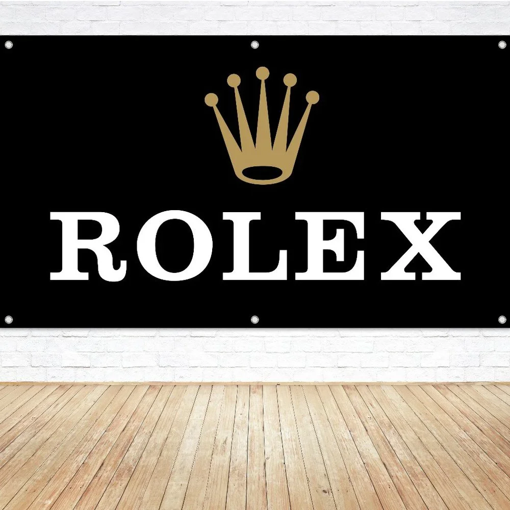 ROLEX Watch Brand Logo 4ft. Vinyl Banner Sign Branding Display Luxury Mall Store